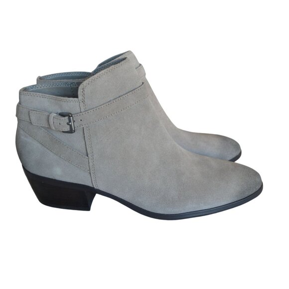 Sam Edelman Pirro Putty Suede Gray Ankle Booties Women's Size 10 Bohemian Casual - Picture 3 of 10